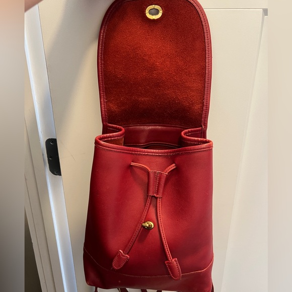 Vintage Coach Large Red Leather Daypack Backpack RARE - Picture 16 of 17